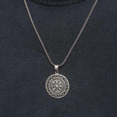 Silver Viking Compass Men's Necklace